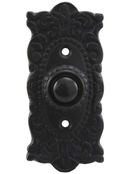 Victorian Decorative Doorbell Button in Oil-Rubbed Bronze.